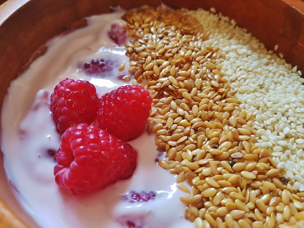Himbeere, Himbeeren, Rubus idaeus, Himbeerjoghurt, Himbeermüsli
