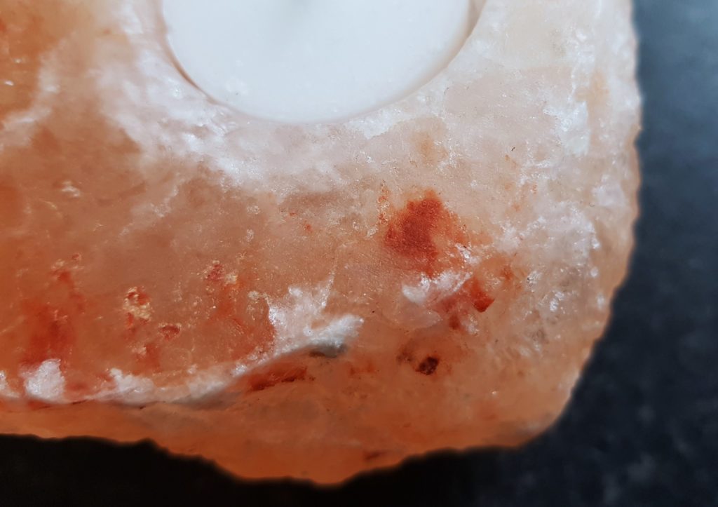 Himalayasalz, Teelicht, Teelichthalter, Eisenoxid