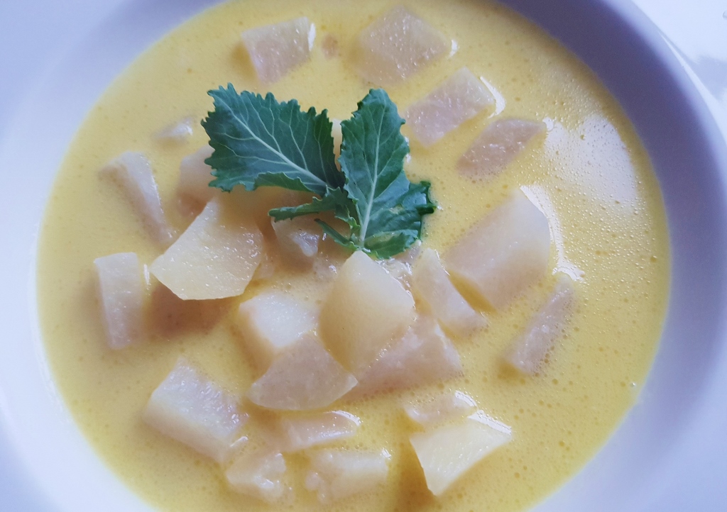Kohlrabi, Kohlrabisuppe, Kohlrabisuppe mit Senf