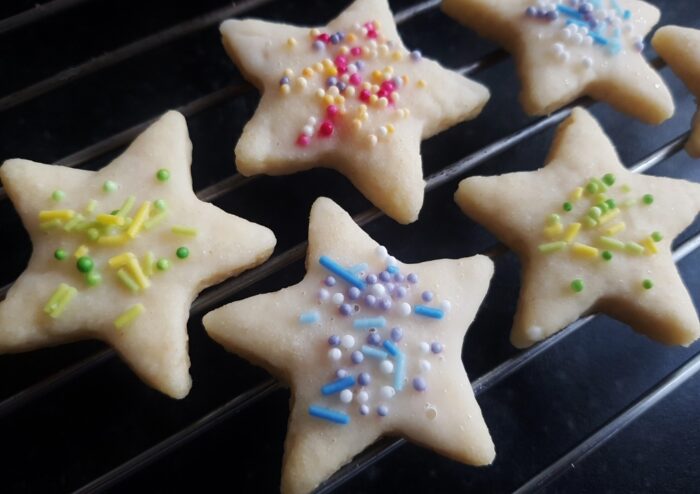 Butterplätzchen, Plätzchenteig, Plätzchen, Streusel, Weihnachtsplätzchen