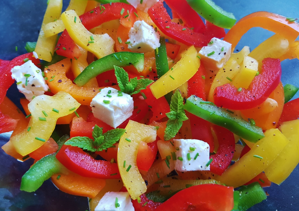 Regenbogensalat, Paprikasalat, Feta, Paprika, Salat, Rezept, LGBTQ, Pride Month