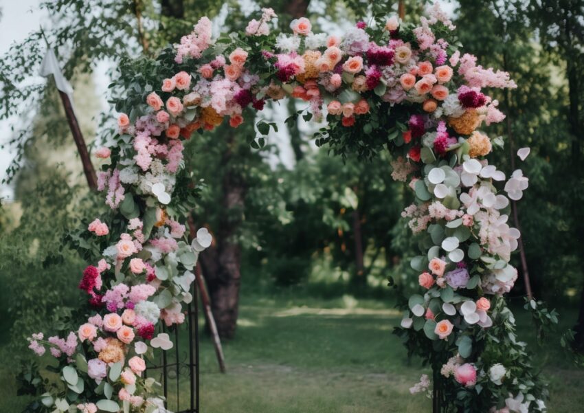 Naturhochzeit in München, Hochzeitsbogen, Natur, Hochzeit im Grünen