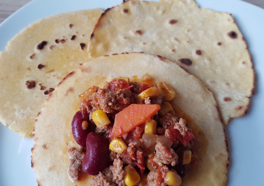 Fladenbrot, Tortillas, Chili con Carne
