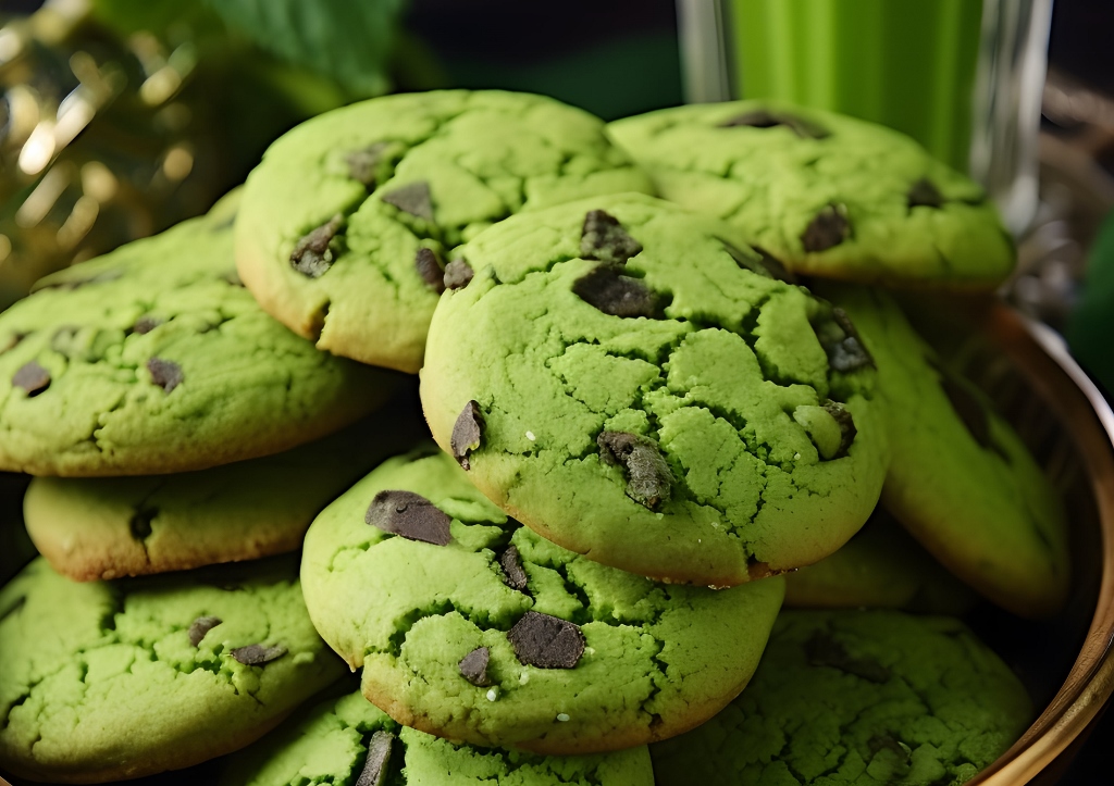 Chlorella, Chlorella vulgaris, Chlorellapulver, Superfood, Nahrungsergänzungsmittel, Cookies
