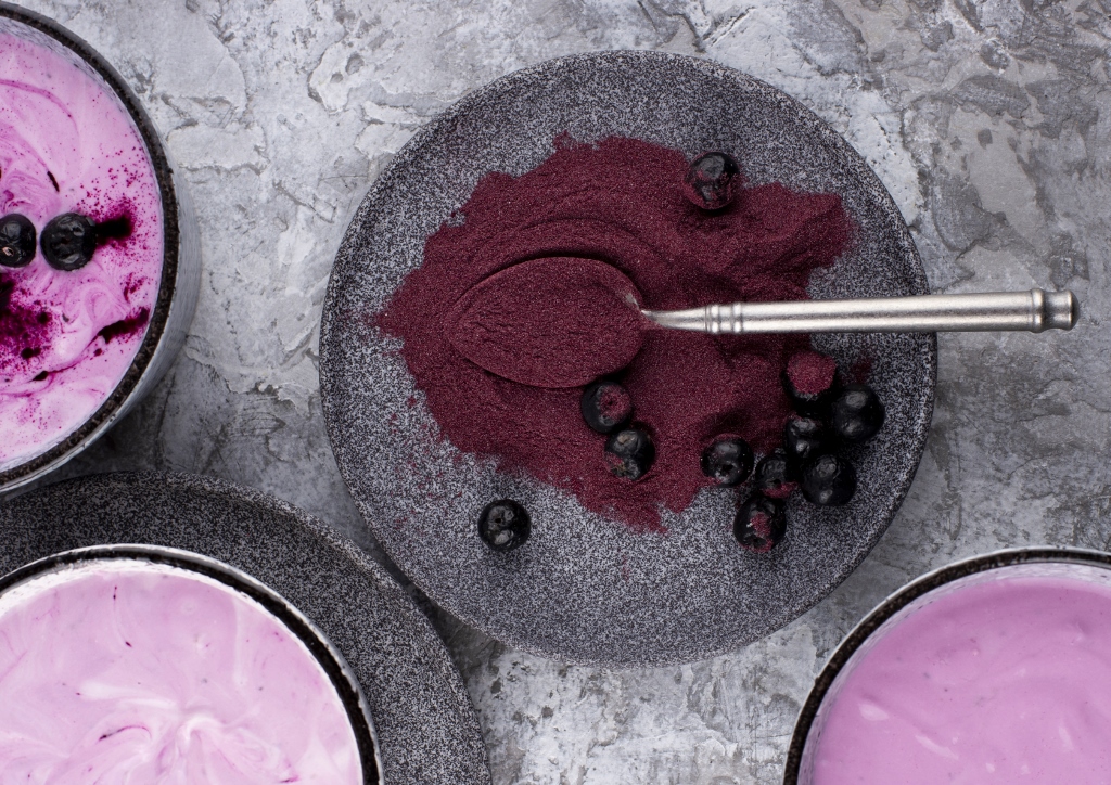 Acai, Acai-Beeren, Açaí, Acai-Bowl, Acaipulver, Euterpe oleracea, Superfood