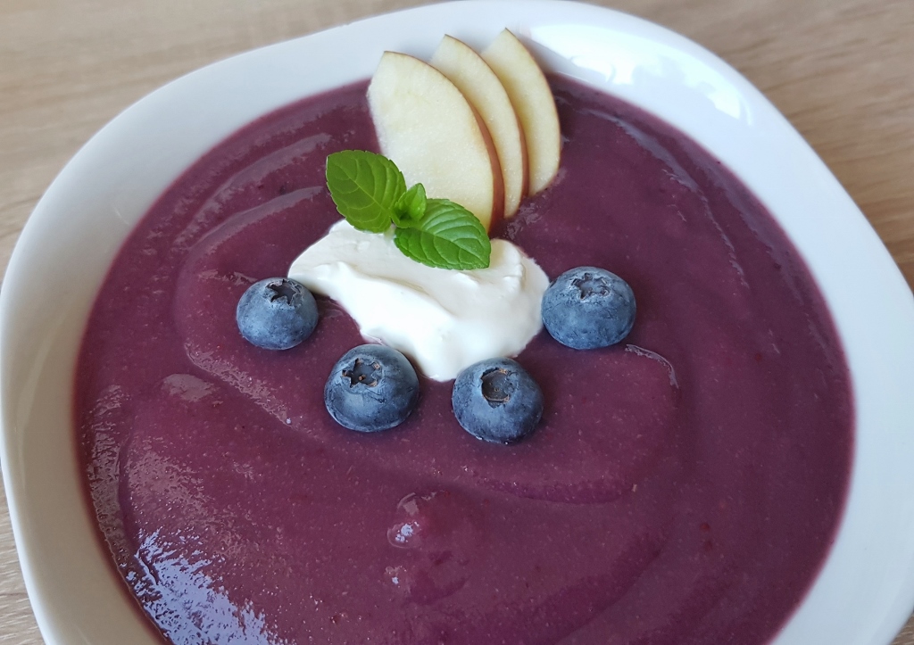 Schwedische Blaubeersuppe, Blaubeersuppe, Blaubeere, Blaubeeren, Blåbärssoppa